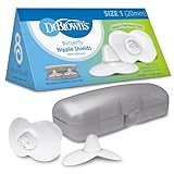Dr. Brown's Butterfly Breastfeeding Nipple Shields for Protecting Sore, Flat or Inverted Nipples, Essential for Latching Difficulties with Microwave Sterilizer Carrying Case, 20mm