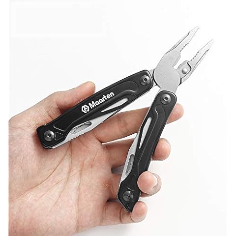Maarten Multitool Pliers, 13 in 1 Stainless Steel Pocket Multi Tool Pliers with Pocket Clip, Portable Safety Locking Multi-Plier with Folding Saw, Bottle Opener and Durable Nylon Sheath Cover