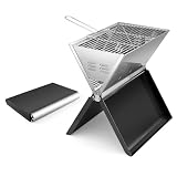 kisidus Barbacoa plegable de carbón vegetal, de acero inoxidable, para portátil, barbacoa de mesa, para bares de jardín, camping al aire libre