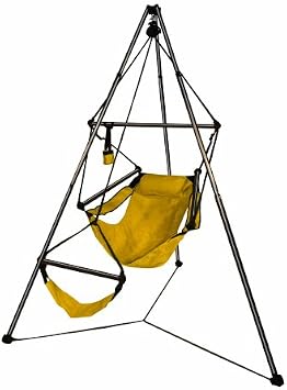 4026-HMKA Hammock Chair & Portable Tripod Stand, Yellow Aluminum