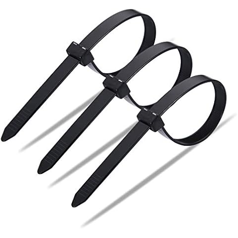 60 Piece Multi-Purpose Ultra Heavy Duty UV Cable Ties,11.8 Inch Width 0.51 Inch, 250 lbs Tensile Strength,Black Cover