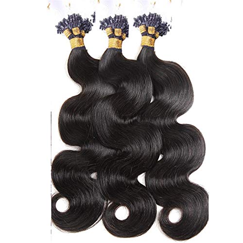 28inch Body Wave Micro Loop Ring Human Hair Extensions Remy Human Hair Brown Color 4# Hair Extension Micro Beads Hair Extensions Loop Hair 100 Strand (14inch 100 strand, Color 1b#)