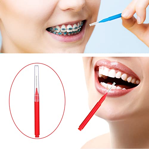 Image of Patelai 100 Pcs Braces Dental Brushes,Classic Color,Mixed Size