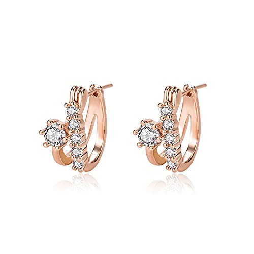 Boucles d'oreilles pour femmes en argent 925 avec clous à gemme rose AAA