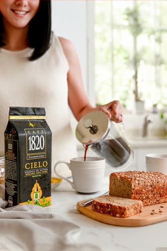 Image of Cafe 1820 Cielo Gourmet, Premium Costa Rican Ground Coffee 100% Arabica, Medium Roast, High Altitude Coffee with Fruity Notes & Acidity, 12 oz (2 Pack)