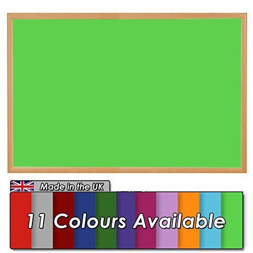 Wonderwall Premier Eco-Friendly Apple Green Noticeboard, 90 x 60 cm, Light Oak Wooden Effect Frame - Ideal for Office, School, Healthcare, Library