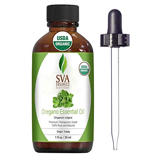 SVA Organics Oregano Essential Oil 1 Oz Organic USDA 100% Pure Natural Undiluted Premium Therapeutic Grade Essential Oil for Skin, Face, Hair, Diffuser, Aromatherapy