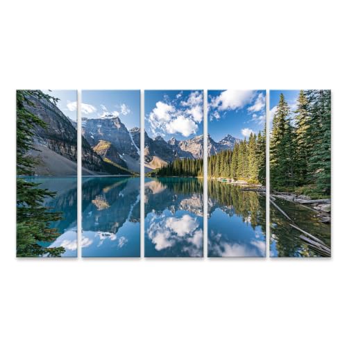 Lac de montagne majestueux toile xxl pour décorer un salon nature
