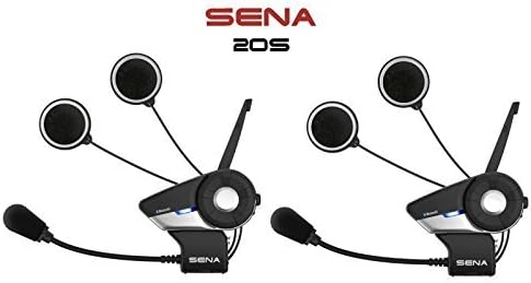 Sena 20S-01D Motorcycle Bluetooth 4.1 Communication System with HD Audio and Advanced Noise Control (Dual)
