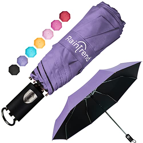 Purple Umbrella Travel Compact Windproof Small Mini Lightweight Foldable Automatic Auto Open Close Umbrellas For Rain Lavender - Womens Umbrella For Backpack Car Purse #TOP9