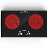 VBGK Electric Cooktop,2400W Electric Stove Top,Countertop and Built-in Hot Plate with Child Safety Lock, Timer, LED touch Knob Control,Overheat...