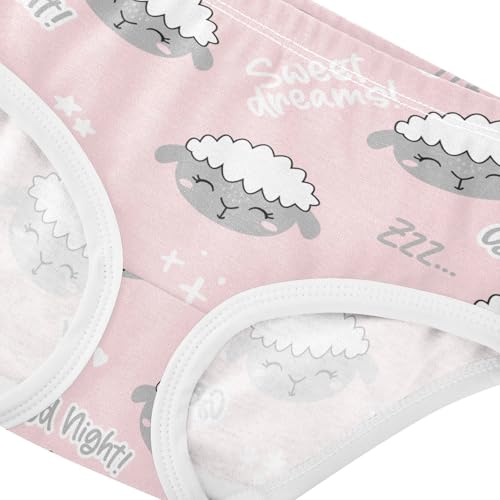 Wusikd Little Lamb Sheep Girls' Underwear Cotton Pink Girls Briefs Soft Toddler Underwear 3T4