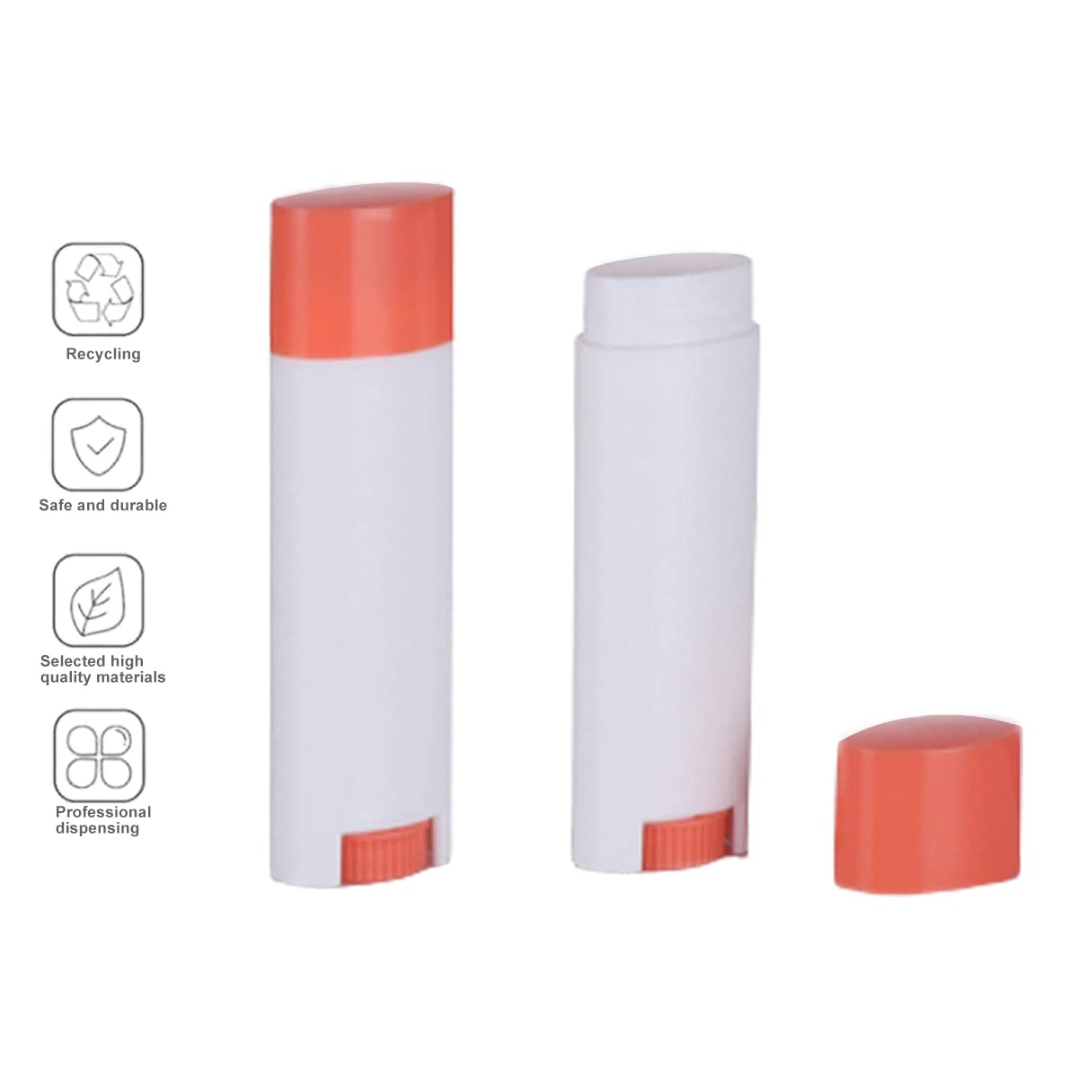 FZBNSRKO 5ml 100Pcs Empty Oval Deodorant Lip balm Tubes Containers Twist-up Refillable Containers for Lipstick,Chapstick,Homemade Lip balm,DIY Deodorants(Pink White)