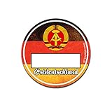 Wetterfest & wasserabweisend Ostdeutschland Umweltplakette DDR Umweltzone NVA Tuning Humor 8cm #A5841