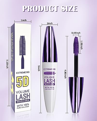 5D Waterproof Mascara Green for Eyelashes, Long Lasting Smudge-proof Telescopic Mascara with Brush, Volumizing Lengthening Curling Thick Eye Lashes,Cosplay Halloween Stage Eye Makeup for Women - Image 8