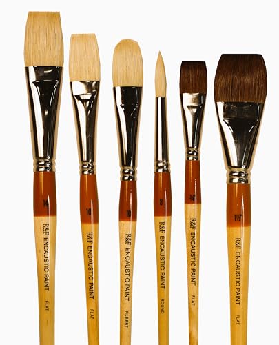 R&F Handmade Paints - Professional Encaustic Paint Brush Set of 6