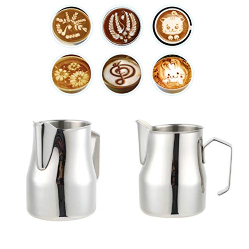 Jarra de espumar leite YARNOW 445 g, jarra de aço inoxidável para cozimento a leite expresso express