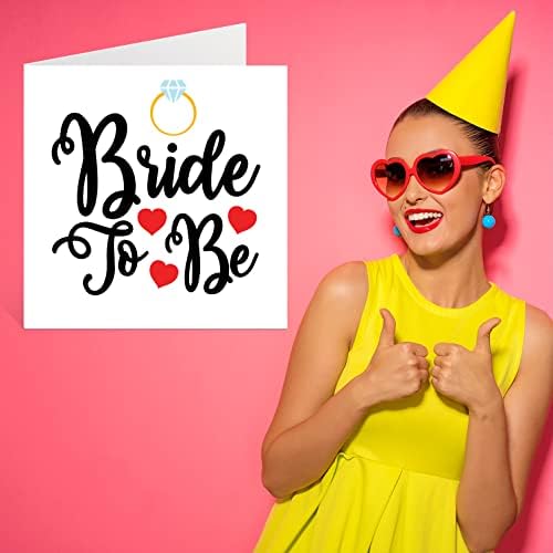 Engagement Cards for Couples - Bride To Be - Congratulations Happy Engagement Gifts, Congrats Well Done Card, 145mm x 145mm Wedding Marriage Greeting Cards for Couples Fiance Fiancee
