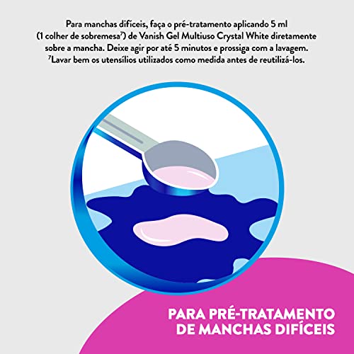 Tira Manchas Vanish Líquido Crystal White para roupas brancas Refil Econômico 500ml