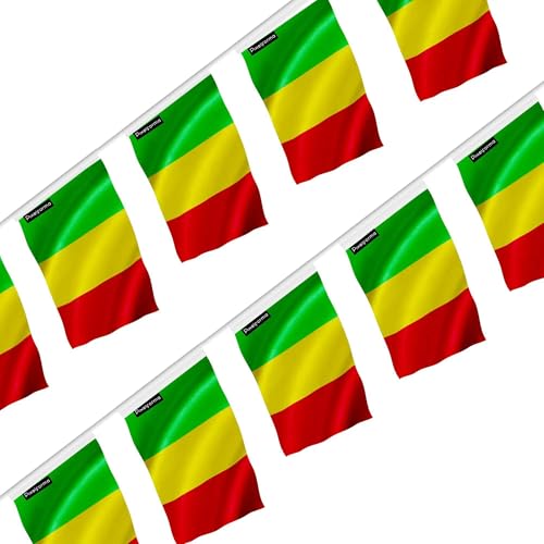 Guirlande drapeau Mali 14x21cm lot de 100 pour décorer rapidement un grand espace