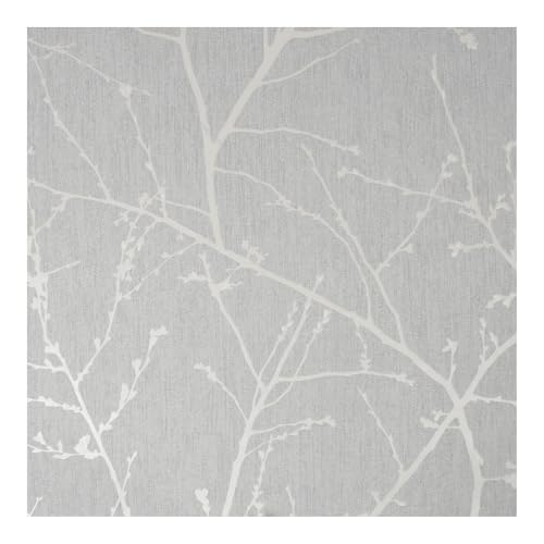 Superfresco Easy Innocence Branch Grey Wallpaper | Paste the Wall | Grey Trees | Eco-Friendly