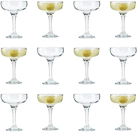 Martini Cocktail Glasses. Champagne Coupe Saucers (Set of 12). 200 ml.