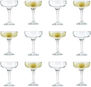 Martini Cocktail Glasses. Champagne Coupe Saucers (Set of 12). 200 ml.