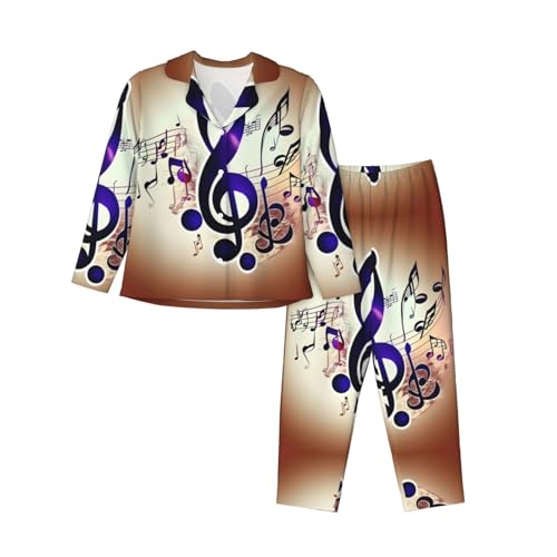 Pyjama 2 pièces notes de musique violettes pour des nuits douces