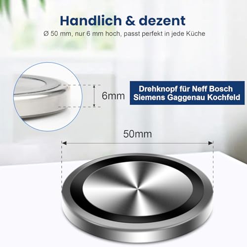 1 Stück Drehknopf für Neff Bosch Siemens Gaggenau Kochfeld, Twistpad Ersatz 00636170 10004928