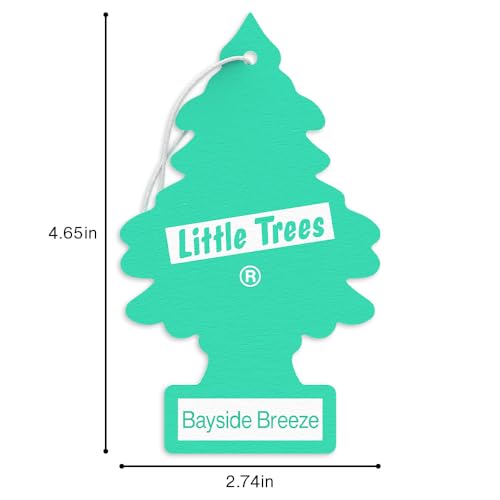 Image of LITTLE TREES Car Air Freshener | Hanging Tree Provides Long Lasting Scent for Auto and Home | 24 Air Fresheners |Bayside Breeze