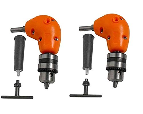 2 Set Angle Adaptor Metal Gear 90 DEGREE Right Angle Drill Attachment 3/8