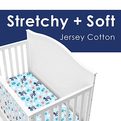 Grow Wild Crib Sheets For Boys (3 Pack), Baby Crib Sheets Soft & Fitted, Crib Mattress Sheet Or Toddler Bed Sheets | Crib Sheet Ocean Whale Turtle #TOP1