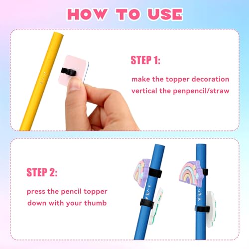 ktxaby 120 Stück Bleistiftaufsätze Set, niedliche Clip-Topper & Dekorationsaufsätze für Stifte, gemischte Motive, ideal als Schulanfangsgeschenk & Klassenbelohnung