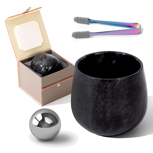 NHKRTE Marble Whiskey Glasses, Bourbon Gifts for Men, Old Fashioned Bourbon Drinking Glass, Christmas, Anniversary, Birthday Gifts(1 Black)