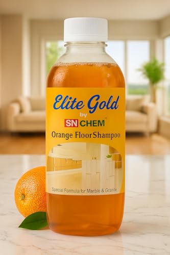 Image of Orange Floor Shampoo Cleaner Liquid for Tiles, Marble, Granite & Ceramic | Suitable for daily mopping | Leaves long-lasting freshness | Gentle on polished marble | Streak-free cleaning