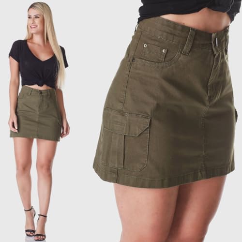 Saia Curta HNO Jeans Mini Saia Verde