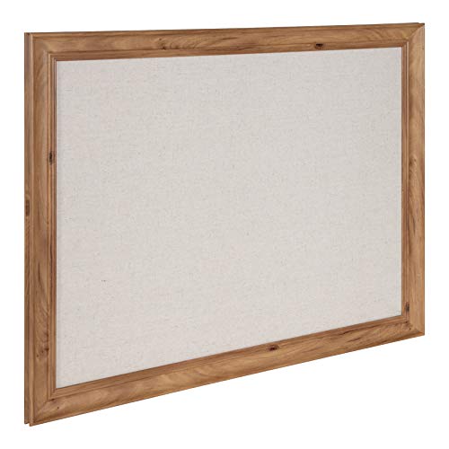 Kate and Laurel Macon Framed Linen Fabric Pinboard, 23x29, Rustic Brown, Farmhouse-Inspired Wall Decor