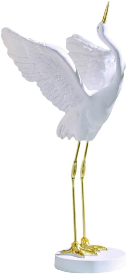 Milisten Living Crane Ornament 11.81In Resin Heron Sculpture Decorative Bird Statue for Outdoor Garden Patio Lawn Home Decor