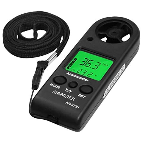 Anemometer Handheld, Digital LCD Backlight Wind Speed Meter Gauge Cover