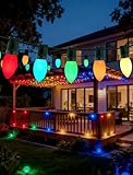 Super Bright C9 Christmas Lights Outdoor (2-Pack, 50FT Total) - 50 Multicolor LED Waterproof String Lights, Commercial Grade Shatterproof Bulbs for Patio, Porch, Xmas Tree & Holiday Party Decorations