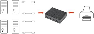 USB 2.0 Sharing Switch 4 Port USB Peripheral Switcher for Printer Scanner,USB Splitter 4-in 1-out Switcher Computer Accessory for 98/ ME/ 2000/ XP/ 7/8.1.