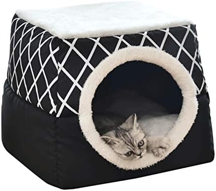hylotele kedi yatagi pedi kendinden isitmali kedi yatagi 2 si 1 arada katlanabilir kopek yastigi yatagi yumusak rahat tum yil yikanabilir kedi yatagi mati yastikli ic kedi kopek evi amazon com tr evcil hayvan