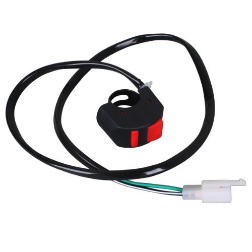 Motorcycle Handlebar 2 Wires Accident Hazard Light Switch Emergency Flameout Switch for ATV Scooter