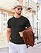 COOFANDY Mens Shirts Summer Short Sleeve Crew Neck Dress T Shirts Casual Tshirt Vacation Beach Tee Black
