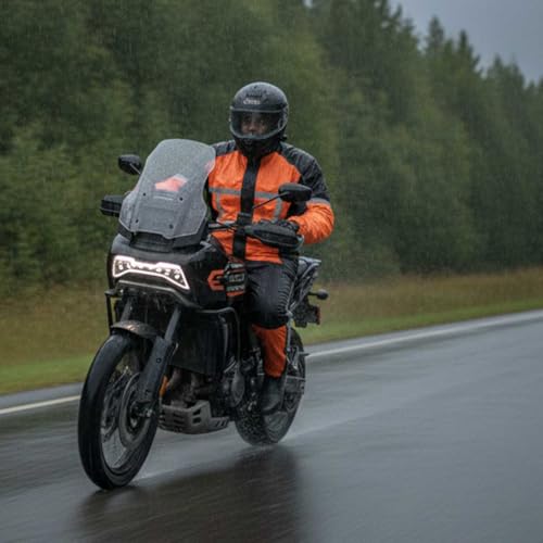 Milwaukee Leather Performance MPM9510 Men's Black and Orange Water Resistant Rain Suit with Hi Vis Reflective Tape - X-Large,MPM9510-ORG-XL by Milwaukee Leather - Used condition - Image 4