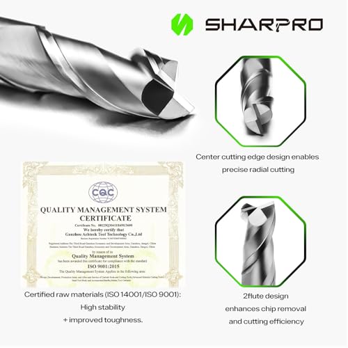 Image of 6MM End Mills 6MM Shank, 2 Flute Carbide Square Endmill with AlCrN Coated, Upcut Spiral CNC Router Bits for Alloy Steel, Metal and Stainless Steel