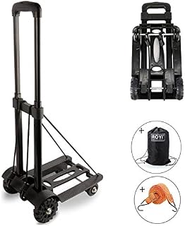 Folding Hand Truck, 70 Kg/155 lbs Heavy Duty 4-Wheel Solid Construction Utility Cart