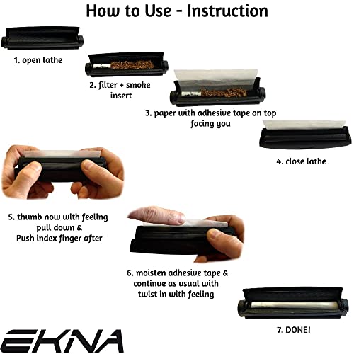 EKNA Joint Drehmaschine - Drehmaschine konisch - updated Joint Roller - Cigarette rolling machine - Joint 110mm lang + Anleitung *NEUE überarbeitete Version