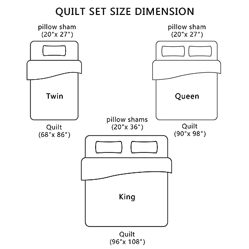 Yvooxny Quilt Set King Bedspread Reversible Green Farmhouse Garden Coverlet Real Patchwork Quilt Set For All Seasons, Bohemian Floral Pattern, King Size #TOP6