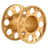 MAGICLULU Carrete de Buceo Submarino Ligero de Aleación de Aluminio, Tamaño Pequeño D56x40 Mm, Color Dorado, Clip Resistente para Esnórquel y Equipo Submarino, Herramienta Esencial